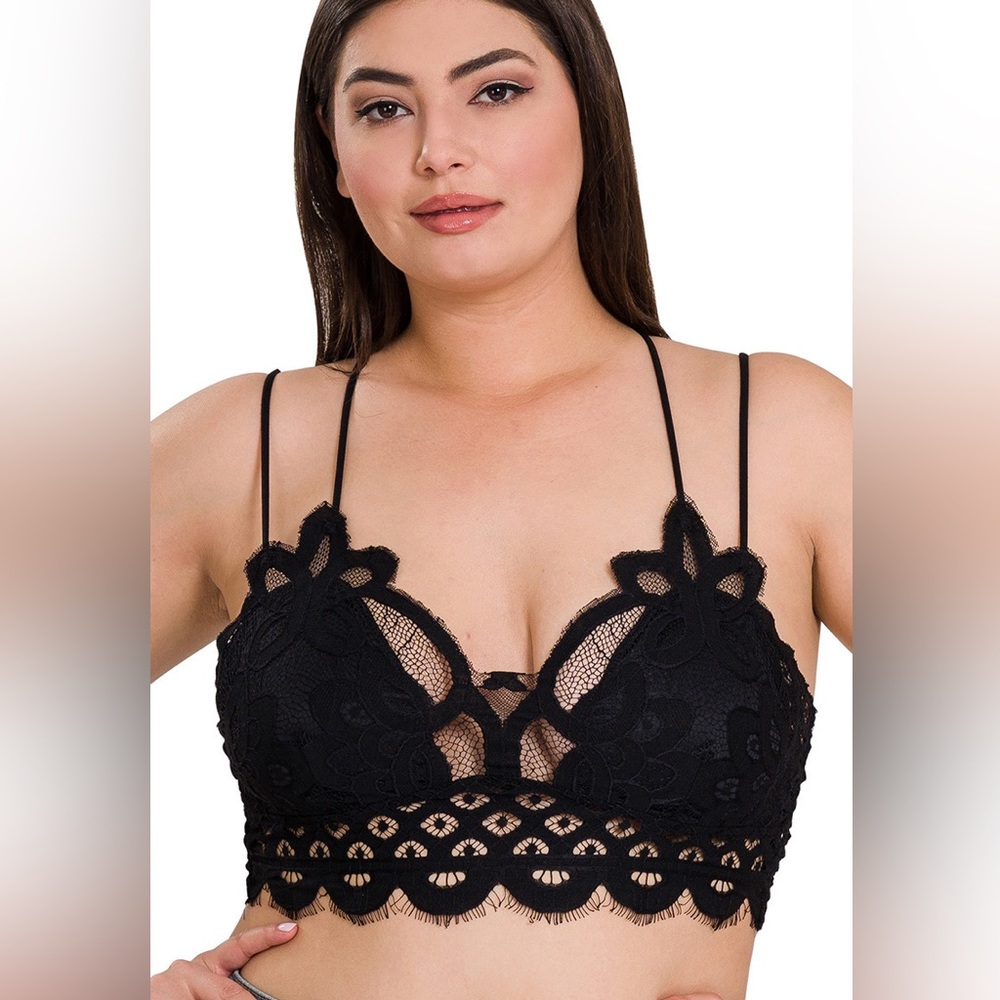 Brand New Plus Crochet Lace Bralette With Bra Pads Various - Picture 1 of 16